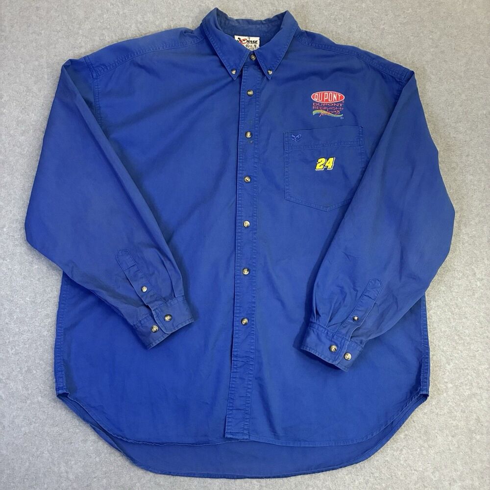 Mens Chase Authentics NASCAR DuPont 24 Shirt XL Blue Jeff Gordon Racing